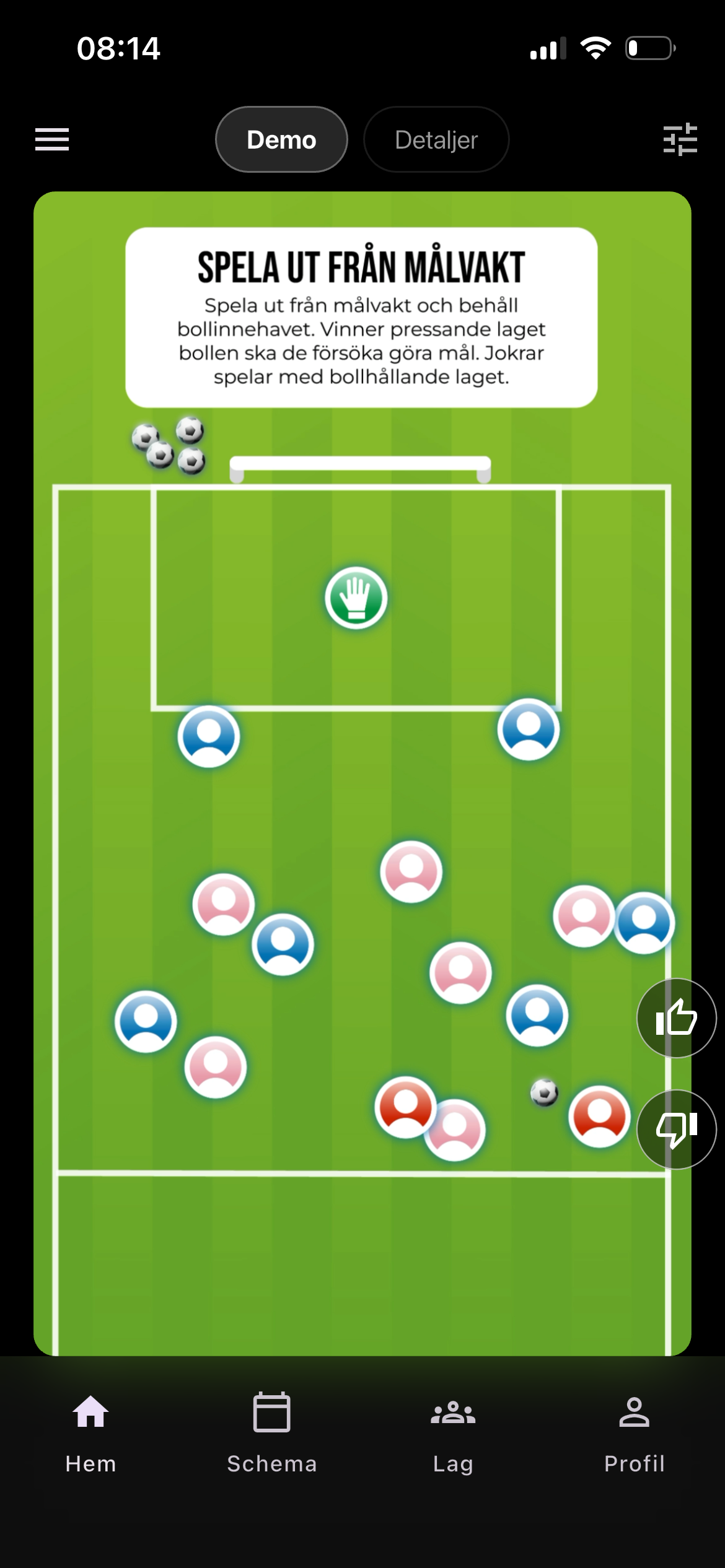 Goalit — övningsvy